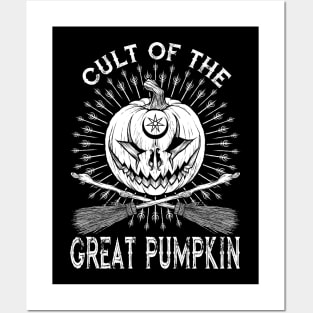 Cult of the Great Pumpkin Crossed Brooms Posters and Art